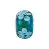 Sterling Silver 14x10mm Blue Turquoise Flower Glass Bead Sterling Silver 14x10mm Blue Turquoise Flower Glass Bead