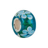 Sterling Silver 14x10mm Blue Turquoise Flower Glass Bead Sterling Silver 14x10mm Blue Turquoise Flower Glass Bead