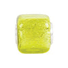 Sterling Silver 12x12mm Yellow Square Glass Bead Sterling Silver 12x12mm Yellow Square Glass Bead