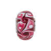 Sterling Silver 14x10mm Red Swirl Glass Bead Sterling Silver 14x10mm Red Swirl Glass Bead