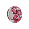 Sterling Silver 14x10mm Red Swirl Glass Bead Sterling Silver 14x10mm Red Swirl Glass Bead