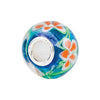 Sterling Silver 14x10mm Blue with Orange Flower Glass Bead Sterling Silver 14x10mm Blue with Orange Flower Glass Bead