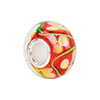 Sterling Silver 14x10mm Red with Yellow Flower Glass Bead Sterling Silver 14x10mm Red with Yellow Flower Glass Bead