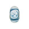 Sterling Silver 14x10mm Turquoise with White Flower Glass Bead Sterling Silver 14x10mm Turquoise with White Flower Glass Bead