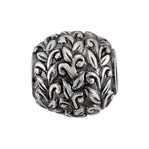 Sterling Silver Kera® Leaf Pattern Bead Sterling Silver Kera® Leaf Pattern Bead