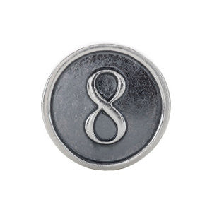 Sterling Silver Numeral #8 Cylinder Bead Sterling Silver Numeral #8 Cylinder Bead