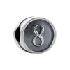 Sterling Silver Numeral #8 Cylinder Bead Sterling Silver Numeral #8 Cylinder Bead