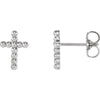14k White Gold Beaded Cross Earrings 14k White Gold Beaded Cross Earrings