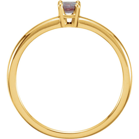 14k Yellow Gold Genuine Alexandrite "June" Youth Birthstone Ring, Size 3