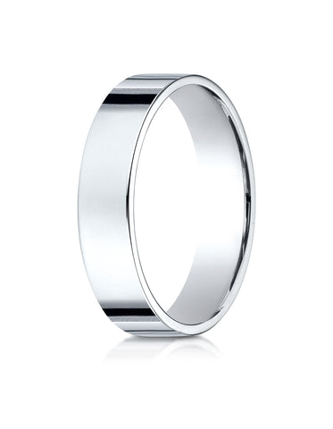 Benchmark 14K White Gold 5mm Traditional Flat Wedding Band Ring (Sizes 4 - 15 )