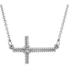 14K White Gold 11.3X20.15mm Sideways Rope Cross 16.5-Inch Necklace 14K White Gold 11.3X20.15mm Sideways Rope Cross 16.5-Inch Necklace