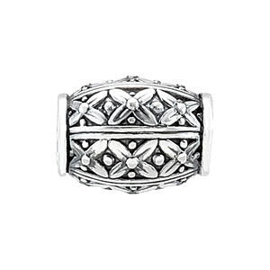 Sterling Silver 12.35x9.3mm Floral-Inspired Slider Bead Sterling Silver 12.35x9.3mm Floral-Inspired Slider Bead
