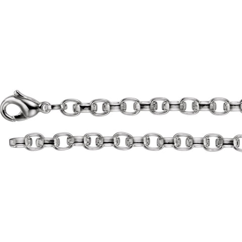 Sterling Silver 6.75mm Flat Cable 7" Chain