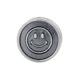 Sterling Silver 10.25x7mm Smiley Face Cylinder Bead Sterling Silver 10.25x7mm Smiley Face Cylinder Bead