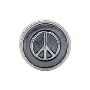 Sterling Silver 10.5x7mm Peace Sign Cylinder Bead Sterling Silver 10.5x7mm Peace Sign Cylinder Bead