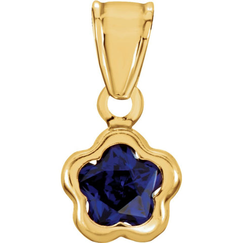 14k Yellow Gold September CZ Birthstone Pendant 14k Yellow Gold September CZ Birthstone Pendant