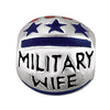 Sterling Silver 9mm Military Wife Enamel Bead Sterling Silver 9mm Military Wife Enamel Bead