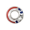 Sterling Silver 9mm Military Wife Enamel Bead Sterling Silver 9mm Military Wife Enamel Bead