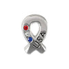 Sterling Silver 9mm USA Ribbon Bead with Crystals Sterling Silver 9mm USA Ribbon Bead with Crystals