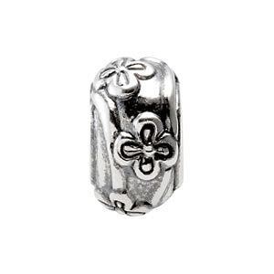 Sterling Silver 11x6.25mm Floral-Inspired Bead Sterling Silver 11x6.25mm Floral-Inspired Bead