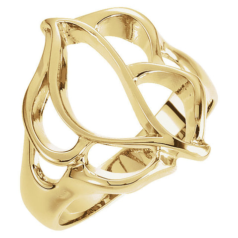 10k Yellow Gold Freeform Ring, Size 6 10k Yellow Gold Freeform Ring, Size 6