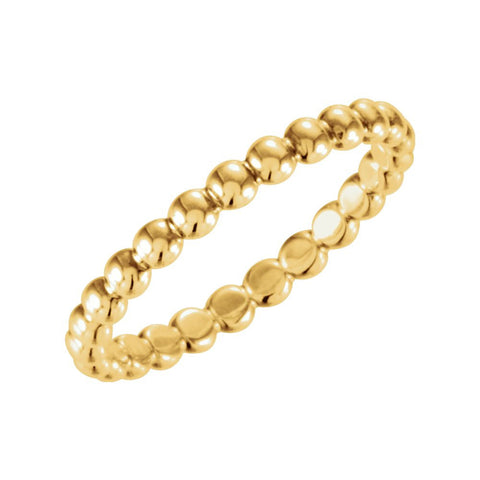 14k Yellow Gold 2.5mm Beaded Stackable Ring Size 6 14k Yellow Gold 2.5mm Beaded Stackable Ring Size 6