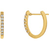 Pair of 1/5 CTTW Diamond Hoop Earrings in 14k Yellow Gold