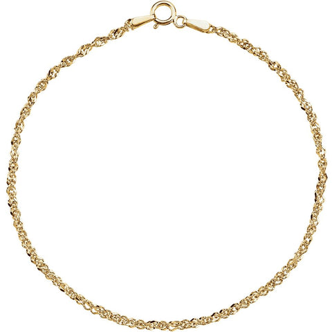 14k Yellow Gold 1.75mm Sparkling Singapore 18" Chain