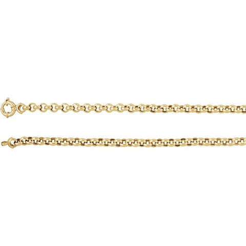 14k Yellow Gold 6.5mm Hollow Rolo 16" Chain 14k Yellow Gold 6.5mm Hollow Rolo 16" Chain