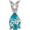 14K White Gold 7X5mm Blue Zircon Pendant 14K White Gold 7X5mm Blue Zircon Pendant