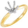 14k Yellow Gold & Platinum 6-6.6mm Round 6-Prong Heavy Solitaire Ring Mounting, Size 6 14k Yellow Gold & Platinum 6-6.6mm Round 6-Prong Heavy Solitaire Ring Mounting, Size 6