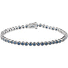 14K White Gold Blue Sapphire 7.25-Inch Line Bracelet