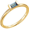 14k Yellow Gold London Blue Topaz Stackable Ring, Size 7