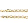 14K Yellow Gold 7.9mm Double Link Charm 7.25-Inch Bracelet