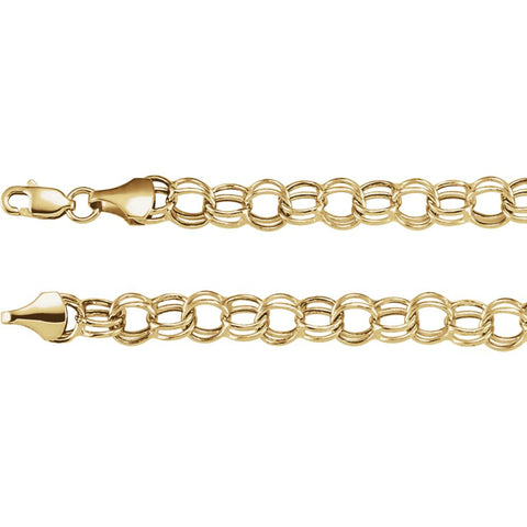 14k Yellow Gold 7.9mm Hollow Double Link Charm 8" Bracelet 14k Yellow Gold 7.9mm Hollow Double Link Charm 8" Bracelet