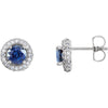 Pair of Entourage Friction Post Stud Earrings in 14k White Gold