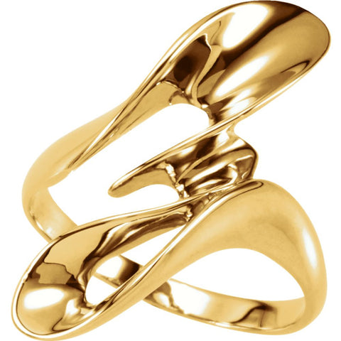 14k Yellow Gold Freeform Ring, Size 6 14k Yellow Gold Freeform Ring, Size 6