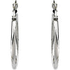14k White Gold 22mm Round Tube Hoop Earrings 14k White Gold 22mm Round Tube Hoop Earrings