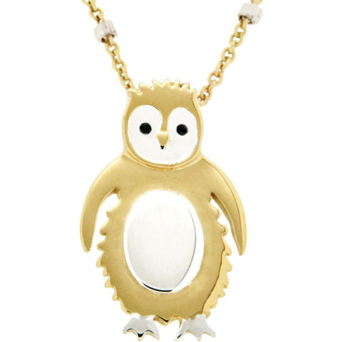 18k Yellow Gold Vermeil Penguin 17" Necklace for Loyalty 18k Yellow Gold Vermeil Penguin 17" Necklace for Loyalty