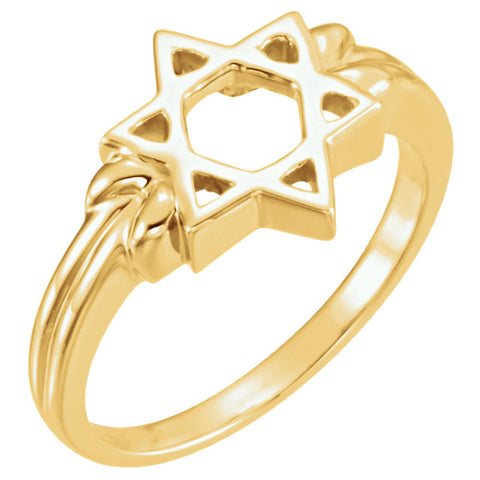 18k Yellow Gold Star of David Ring , Size 7 18k Yellow Gold Star of David Ring , Size 7