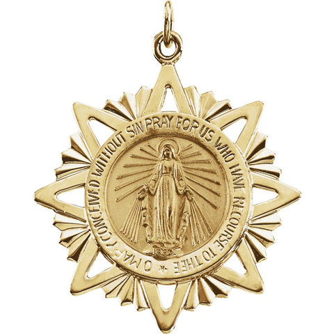 14k Yellow Gold 32x29mm Miraculous Medal