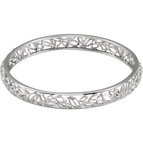Sterling Silver 8.8mm Textured Bark Bangle 8" Bracelet Sterling Silver 8.8mm Textured Bark Bangle 8" Bracelet