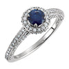 Sapphire and 5/8 CTW Diamond Ring in 14k White Gold (Size 6 )