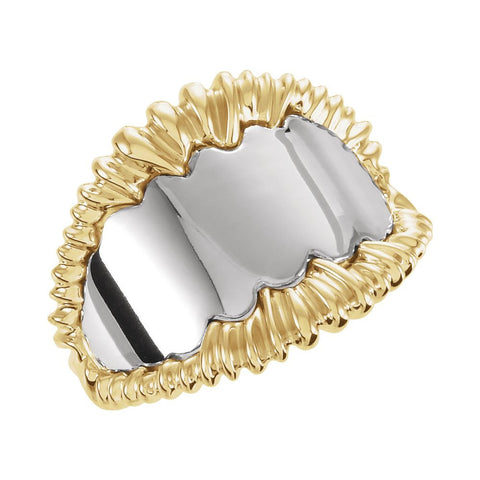 14K Yellow & White Fashion Ring , Size 6 14K Yellow & White Fashion Ring , Size 6