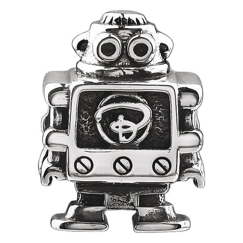 Sterling Silver 13.35x10.4mm Robot Bead Sterling Silver 13.35x10.4mm Robot Bead