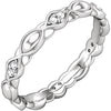 14k White Gold Cubic Zirconia Sculptural Eternity Band, Size 7