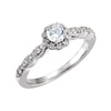 1/2 CTTW Halo-Styled Engagement Ring in 14k White Gold ( Size 6 )