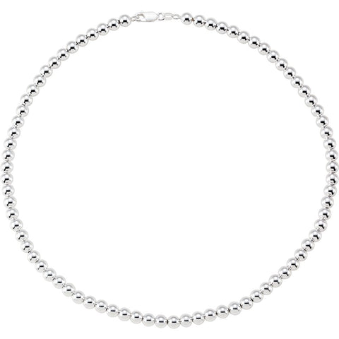 Sterling Silver 6mm Hollow Bead 18" Chain
