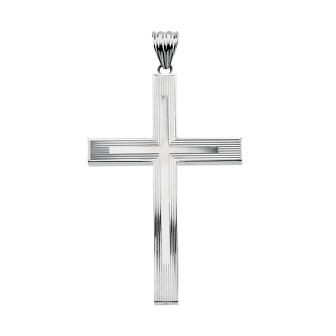 Sterling Silver 51.25x35.5mm Hollow Cross Pendant Sterling Silver 51.25x35.5mm Hollow Cross Pendant