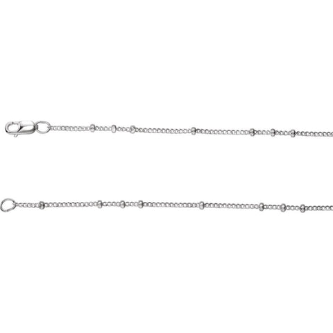 Sterling Silver 1.3mm Beaded Curb 18" Chain Sterling Silver 1.3mm Beaded Curb 18" Chain